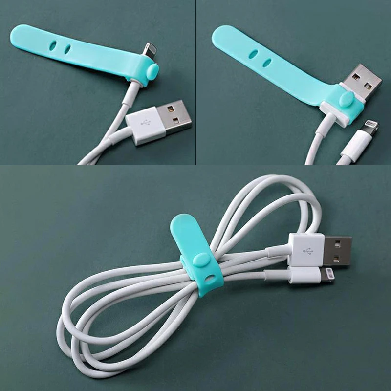 

4Pcs Universal Line Storage Clip Wire Cord fixer Desk Organizer Winder Portable Earphone Data Cable Storage Buckle Organizer
