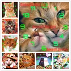 Набор для алмазной вышивки с изображением кошки, квадратные часы, 2020