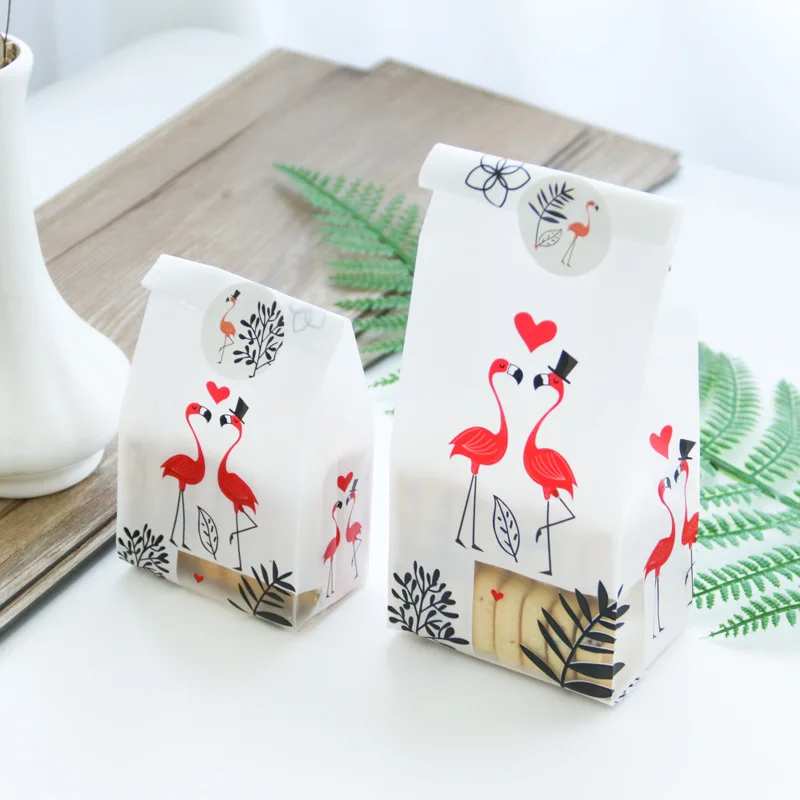 50 шт Фламинго пластиковые подарочные пакеты Конфеты Печенье Хлеб орехи мешок с