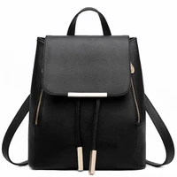 black school supplies backpack female pu leather backpack japanese street bag womens school bag for adolescent girls backpacks