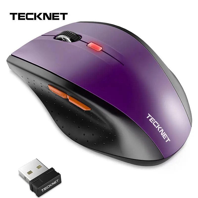 TeckNet Классическая беспроводная мышь 2,4 ГГц Портативная оптическая USB нано приемник мыши компьютер ПК 6 кнопок 2400 dpi 5 уровней регулировки