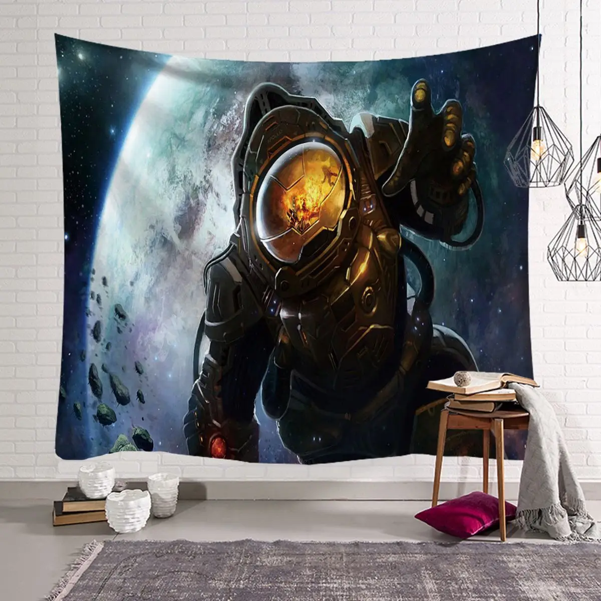 Вселенная гобелены классный космонавт Прямоугольное полотенце настенный