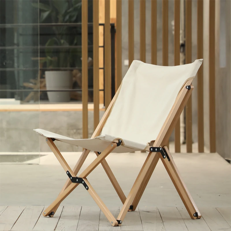 저렴한 저장하기 쉬운 단단한 나무 접이식 의자 나비 의자 게으른 라운지 의자 발코니 레저 의자 단일 작은 캠핑 휴대용 아웃