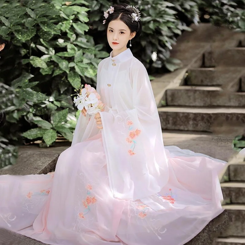 Hanfu Women Chinese Traditional Pink Dress Dance Costume Cosplay Fairy Vintage Dresses Plus Size Skirts Femme |