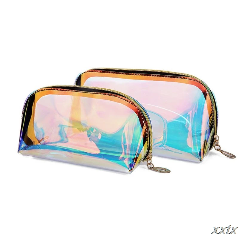

Голографическая косметичка, прозрачный чехол для косметики, дорожный органайзер для туалетных принадлежностей, модный дизайн
