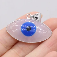 natural semi precious stone rose quartz pendant horse eye shape alloy 25x37mm for diy jewelry making high quality gift