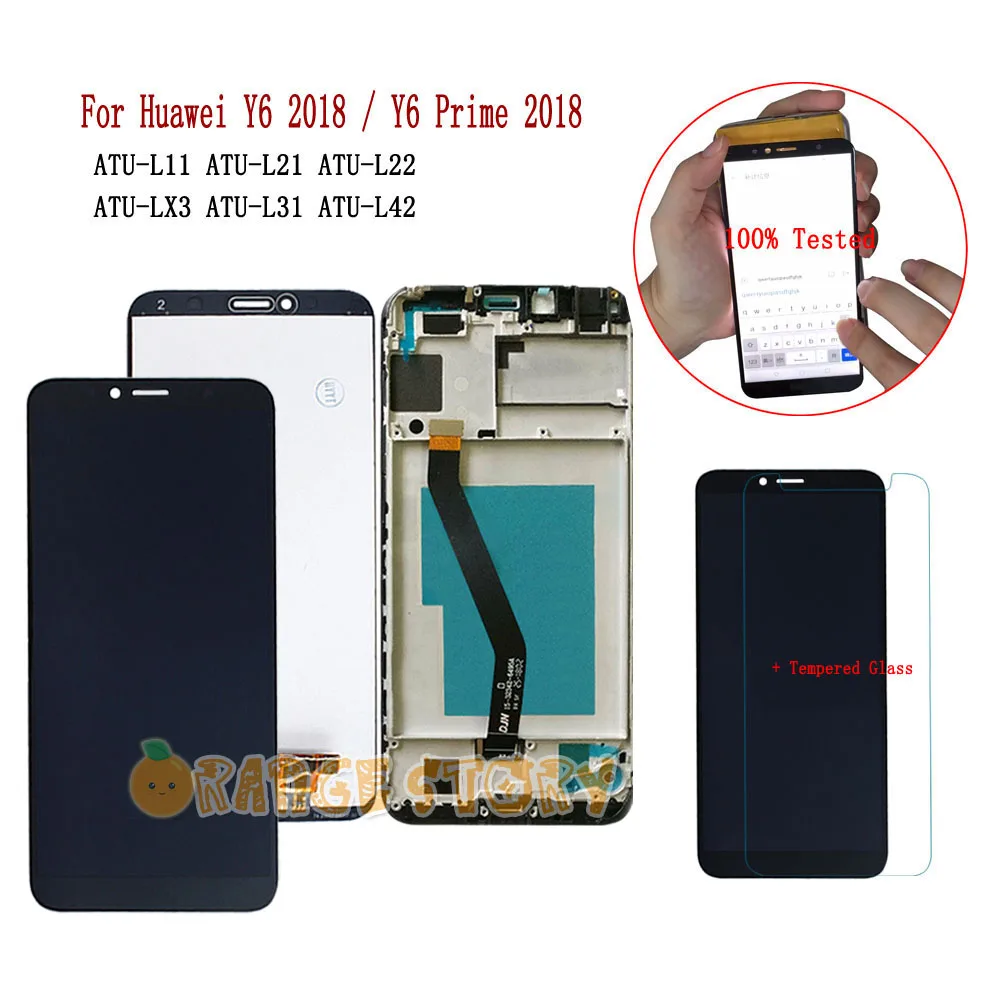 Для huawei Y6 ATU-L21 ATU-LX3 ATU-L31 L11 L22 L42 ЖК-дисплей сенсорный экран Рамка для huawei Y6 Prime закаленное стекло