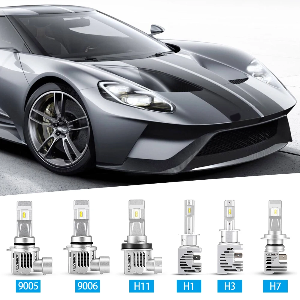 Novsight H7 H4 H3 H1 Светодиодные Автомобильные фары 6000K 10000lm Пара Автомобильные H11 9005 9006 HB2 Hi/lo луч авто фары лампы