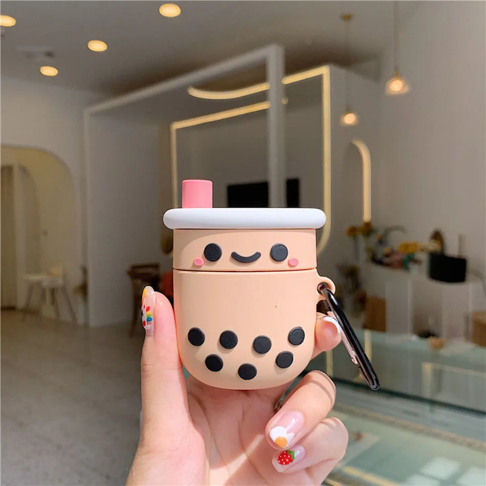 Чехол для наушников Boba Milk tea Apple AirPods 2 милый силиконовый чехол с зыбучим песком
