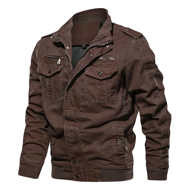 Brown ReFire gear осенние винтажные тактические джинсовые куртки мужские куртка-бомбер, авиационная куртки в армейском Военном Стиле Зимние хлопковые джинсы для мотоциклистов пальто - Цвет: Brown