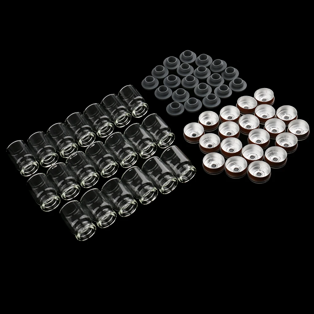 20pcs 5ml Transparent Glass Bottles Rubber Stopper Vials with Cap for Cosmetic Liquid Essential Oil Home Travel | Красота и здоровье
