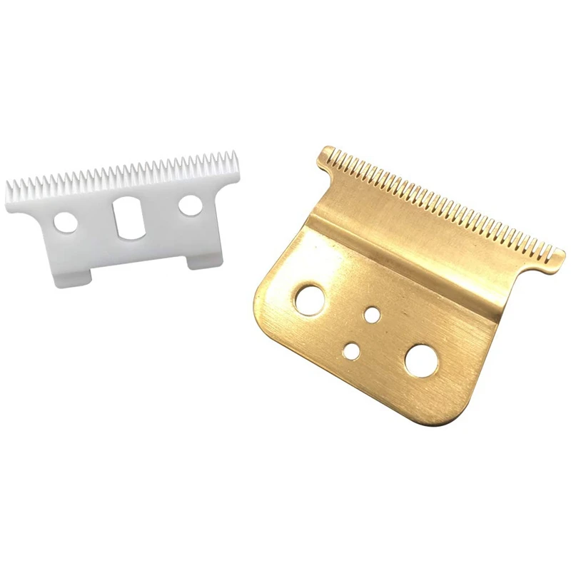 

Gold for T Outliner Blade for Andis T Outliner, for Andis Gtx Replacement Blade (White T Blade + Glod Steel Blade)
