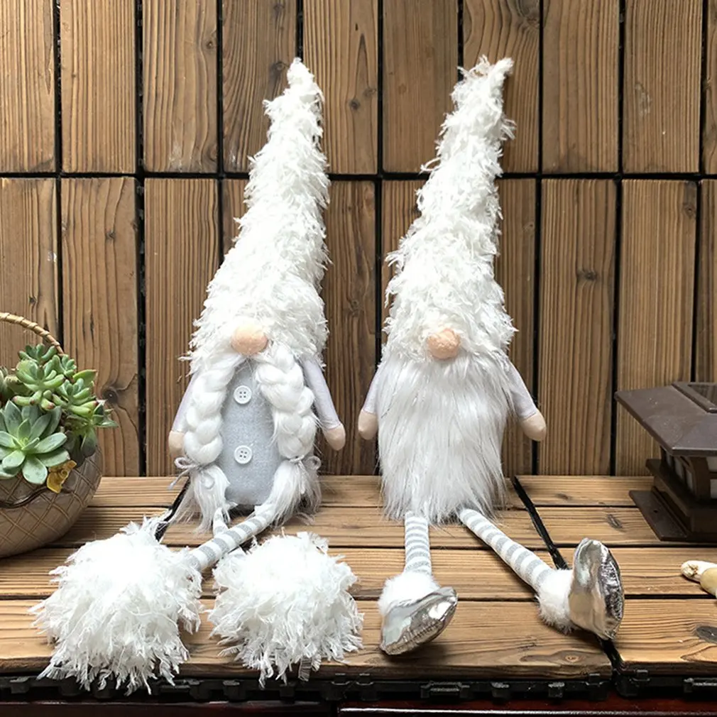 

Рождественские украшения, украшения для дома, белые длинные ножки, Скандинавская кукла старика, кукла без лица, рождественские украшения