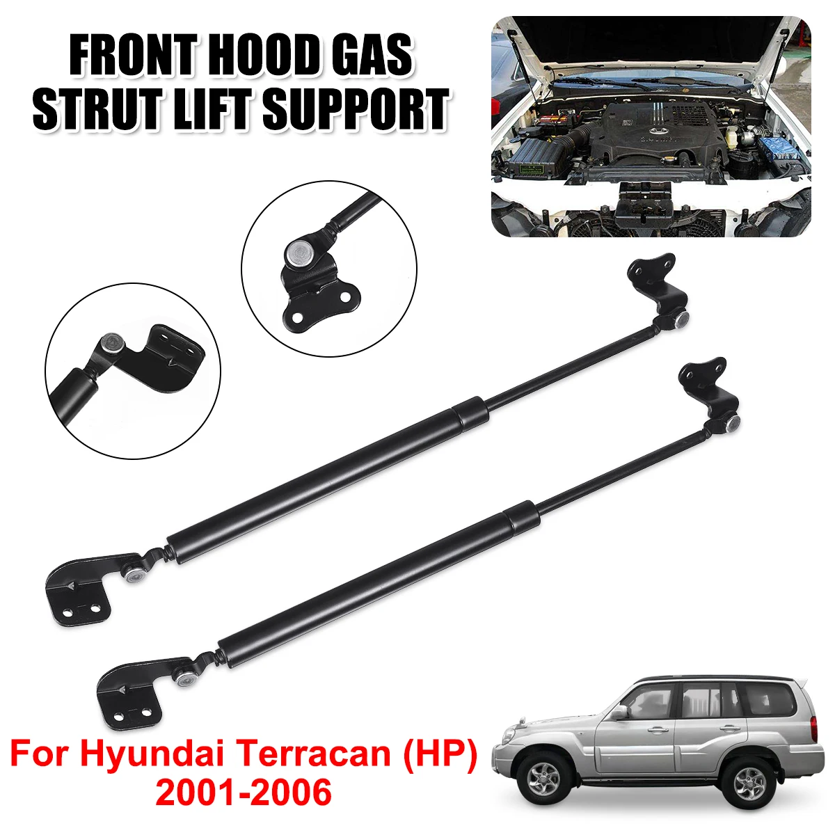

2X Front Engine Cover Bonnet Hood Shock Lift Struts Bar Support Arm Gas Hydraulic Spring For HYUNDAI TERRACAN (HP) 2001 - 2006