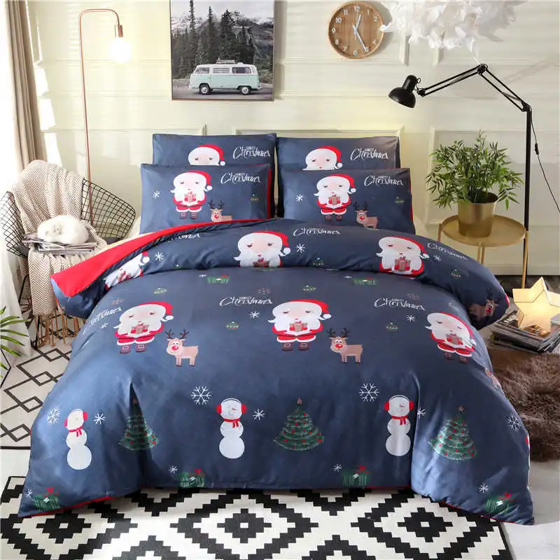 Liv-Esthete Merry Christmas Tree синий комплект постельного белья зимний пододеяльник