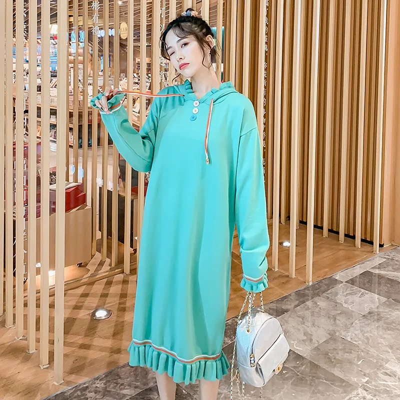 Одежда для беременных осенне-зимнее платье кормящих матерей Осенняя мода мам