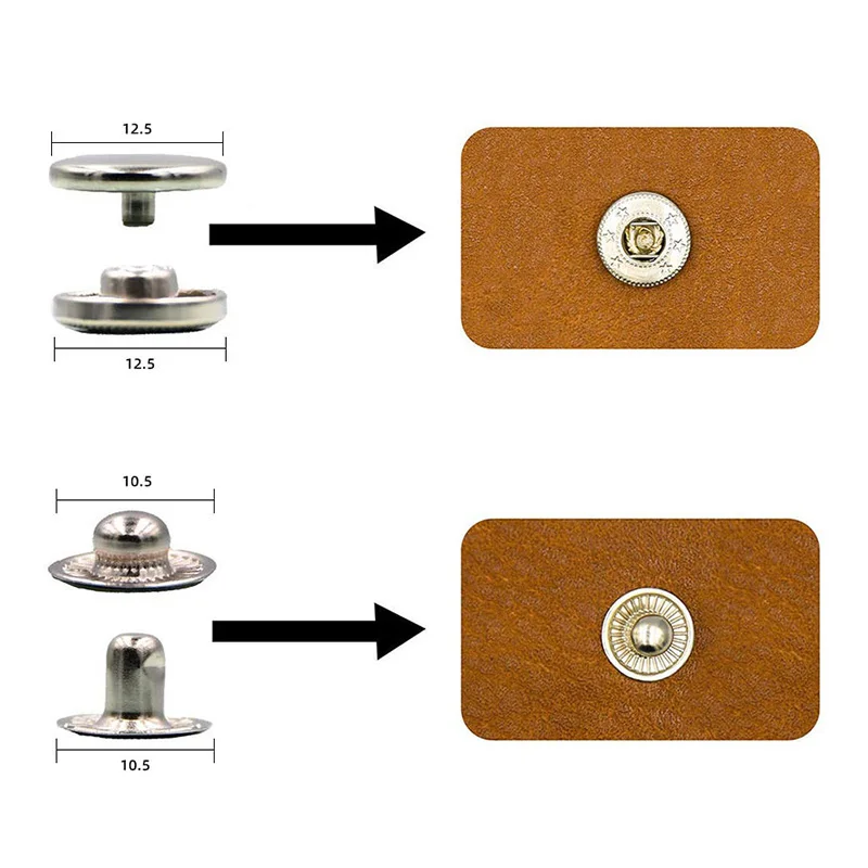 Кожа застежки кнопки комплект 12 5 мм Металлические Кнопки 4 Установка инструменты