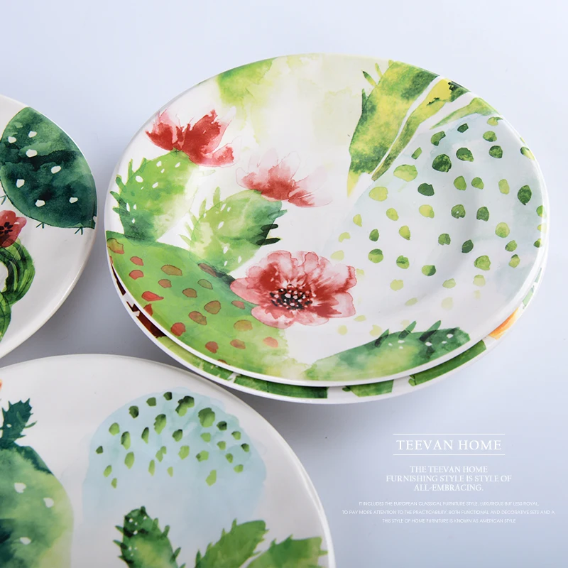 Креативная керамическая посуда FANCITY Западная обеденная тарелка с цветком