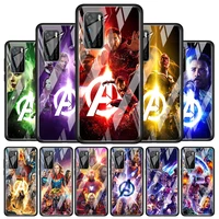 marvel hero colorful for huawei p40 p30 pro plus p20 p10 lite p smart z 2021 2020 2019 luxury tempered glass phone case