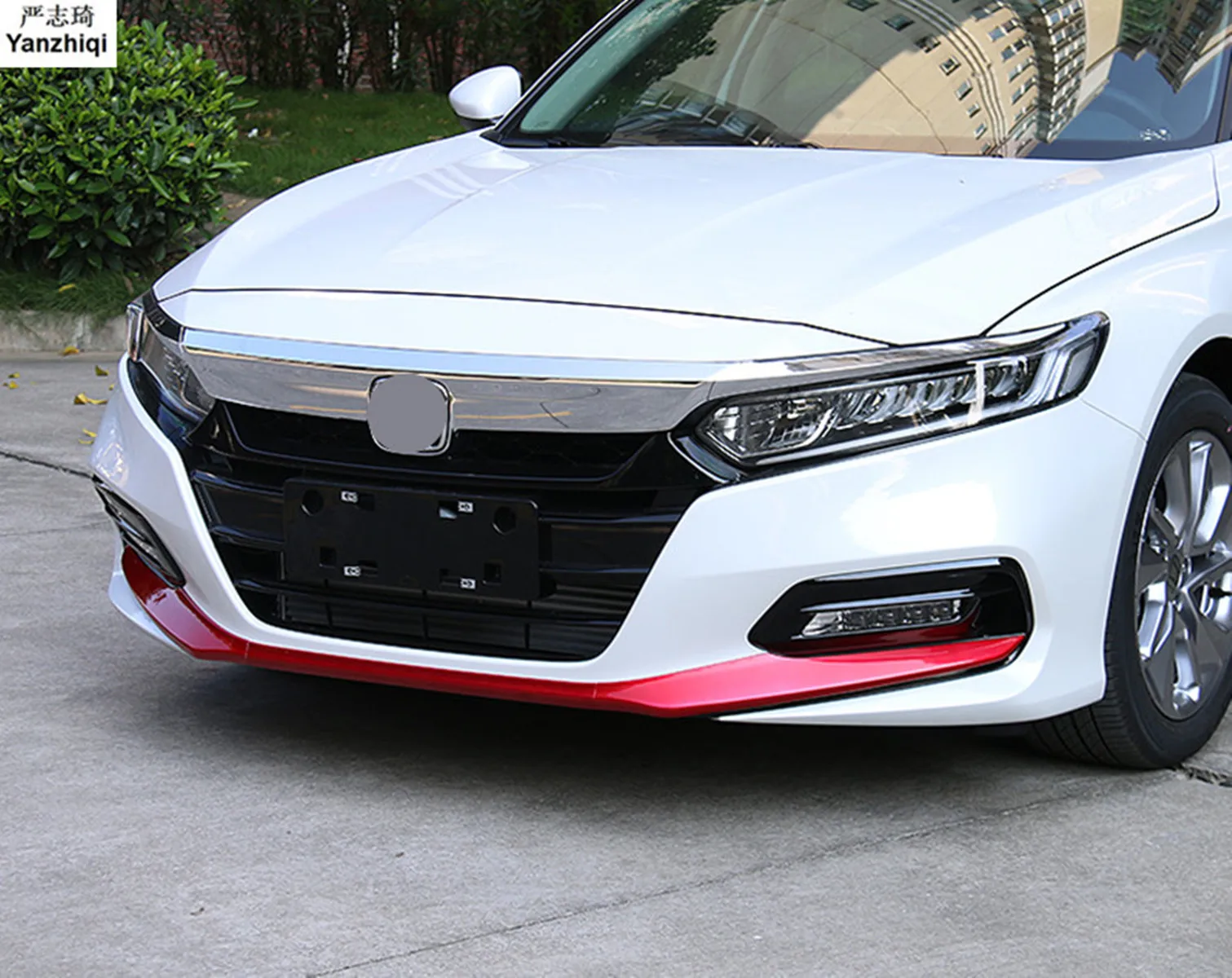 

ABS 3pcs/lot Front bumper Ornament Front bar brighten Front bag angle cleaning bar for Honda 2018 ACCORD MK10 ACCORD 10