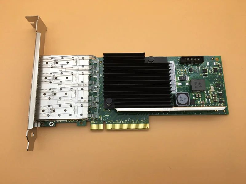 4 порта SFP 10G PCIE X8 LC волоконно-Ethernet конвертированный сетевой адаптер | Компьютеры и