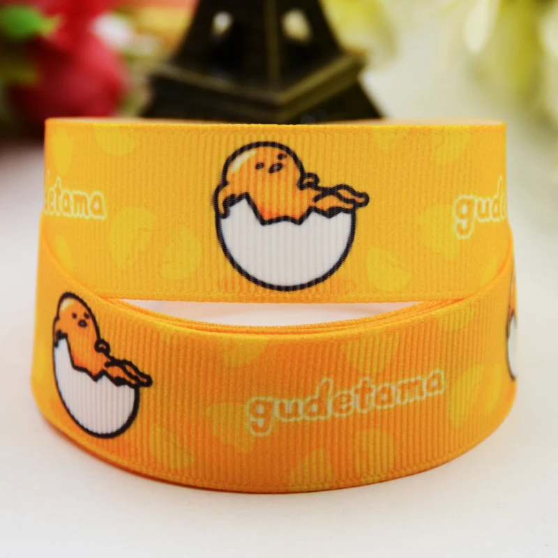 7/8 ''(22 мм) рубановая атласная лента Gudetama с мультипликационным принтом корсажная лента DIY Швейные принадлежности бант аксессуары для волос X-00876