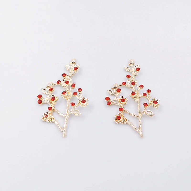 50 шт. украшения со стразами листья рубиновые кристаллы аппликация пряжка кнопка