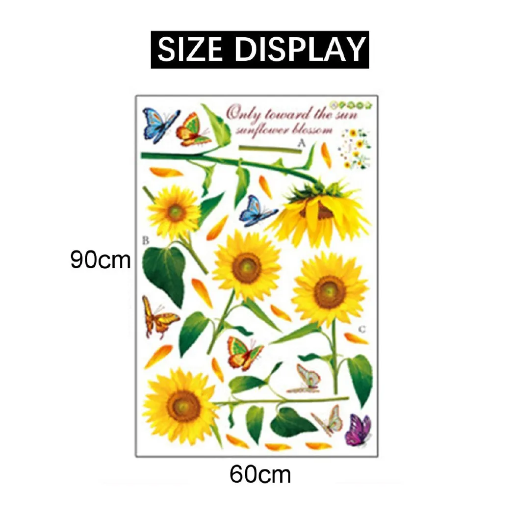 

1 Set Wall Sticker Sun Flower Wall Sticker Home Decor Living Room Decor Wall Sticker Bedroom 60*90cm