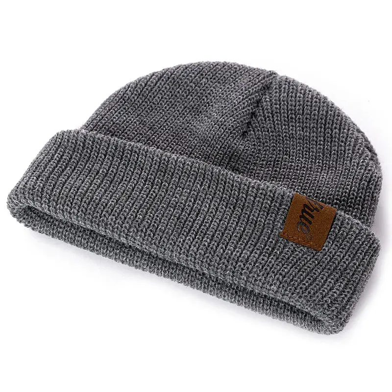 

Hat 1 Pcs PU Letter True Casual Beanies for Men Women Warm Knitted Winter Hat Fashion Solid Hip-hop Beanie Hat Unisex Cap