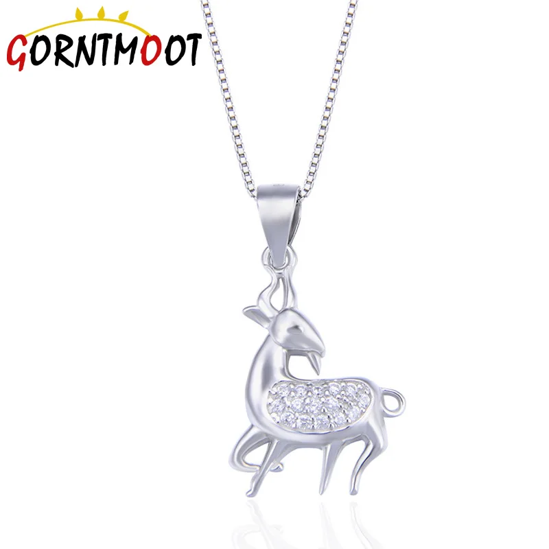 925 стерлингового серебра Олень Лось подвеска ожерелье чокер жемчужиной олень