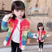 girls rainbow striped knit cardigan toddler girl winter clothes toddler girl fall clothes 2022 autumn toddler outfits cardigan
