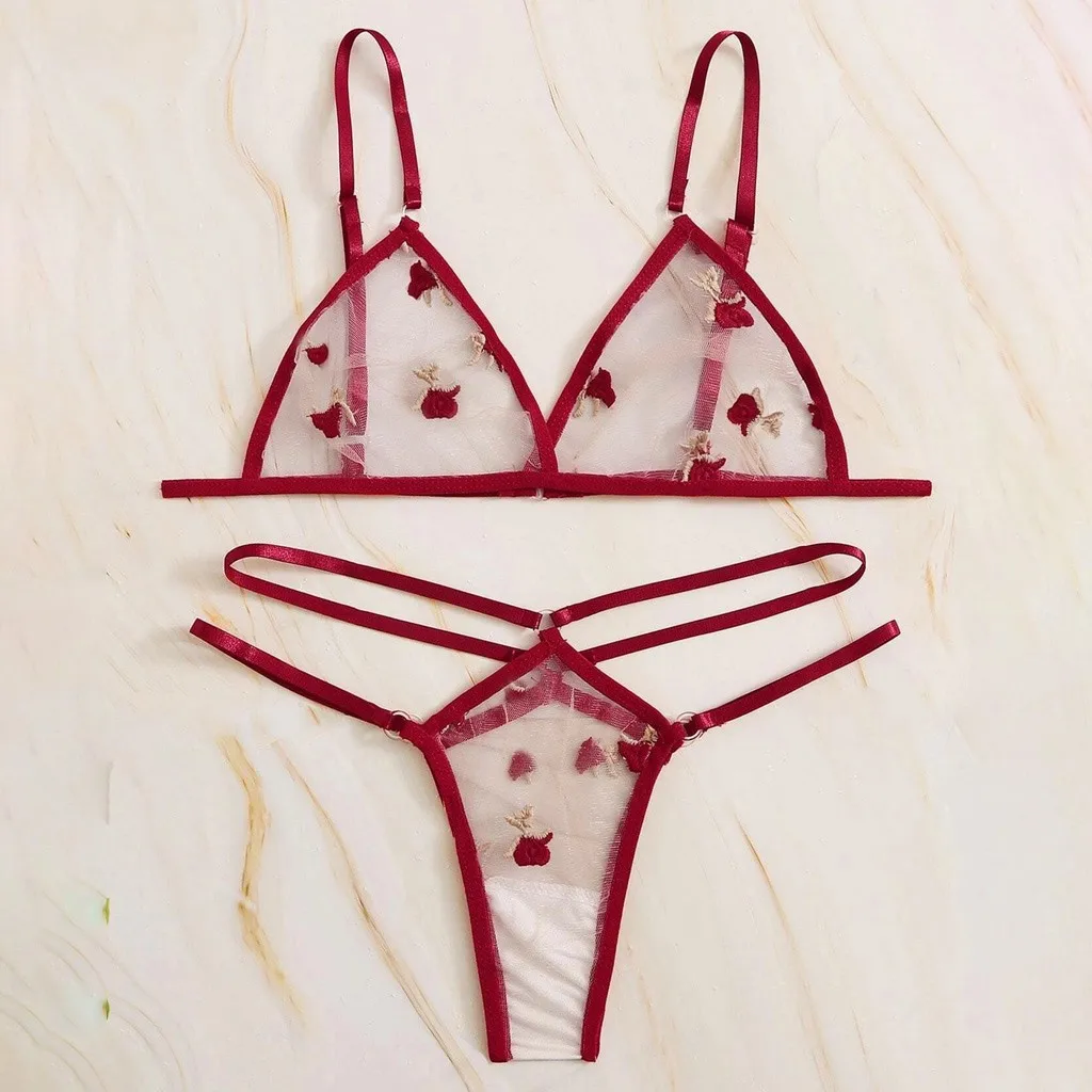 

Porno Erotic Costumes Women Underwear Transparent Embroidery Sexy Lingerie Lenceria Mujer Sexy Sensual Lingerie Woman Bra Set