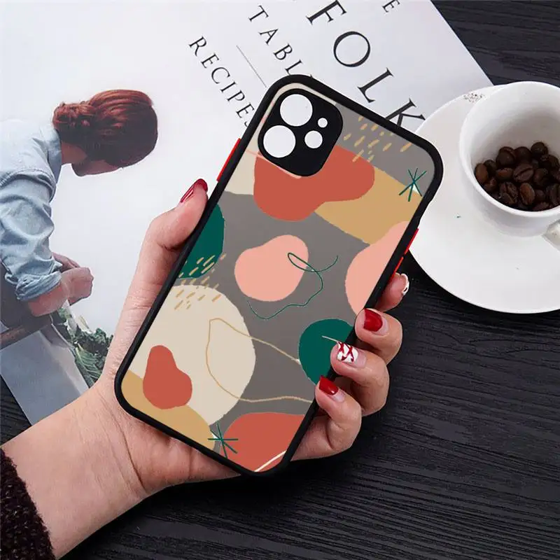 

line art Phone Case matte transparent For black iPhone 7 8 x xs xr 11 12 pro plus max mini Clear Funda