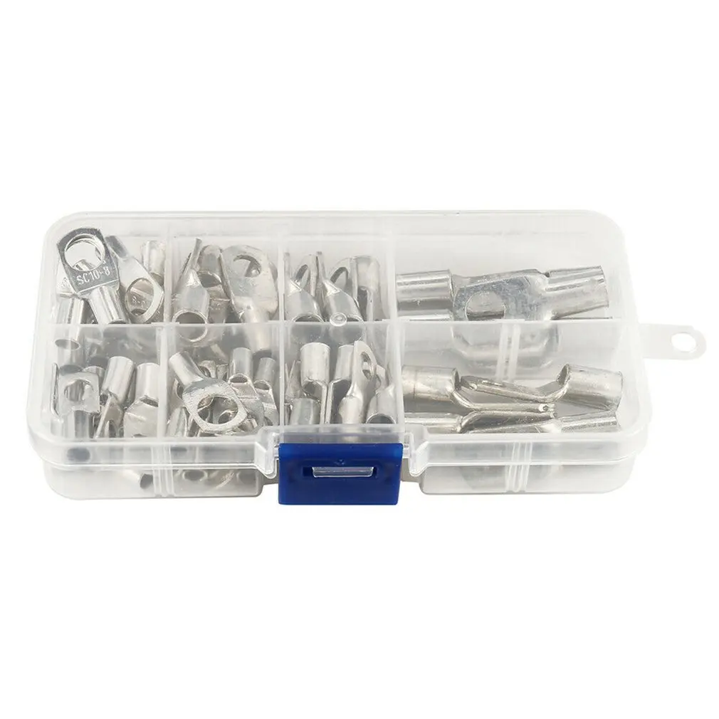 60 шт. Серебряный SC Луженая медь наконечник кольцо провода разъемы для батареи