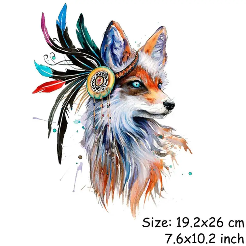 Цветные декоративные наклейки с теплопередачей лисы офсетная печать для одежды