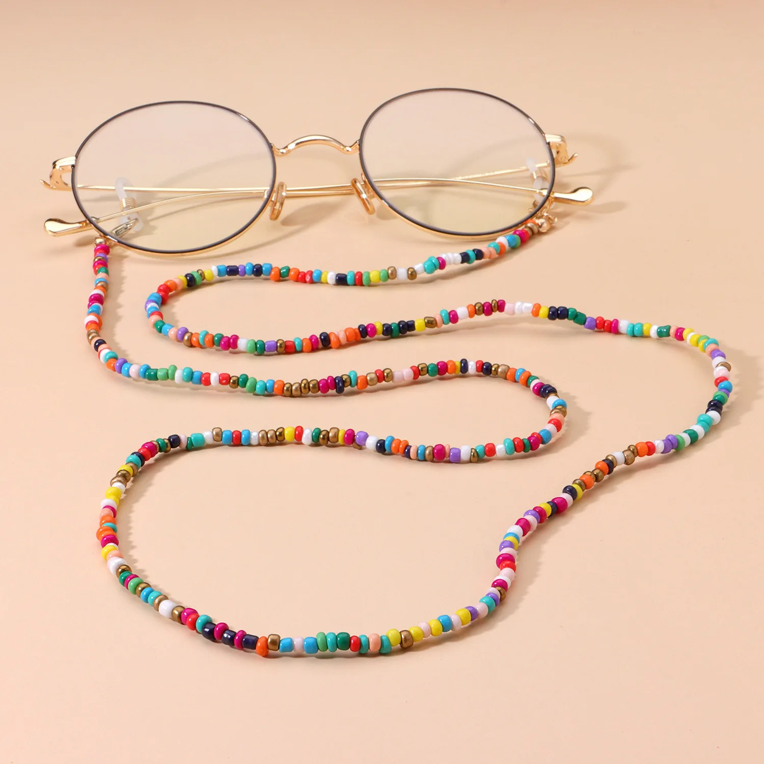 2021 Multicolor Beads Face Mask Chain Holder Women Sunglasses Eyeglasses Lanyards Hanging Neck Strap Chain Necklace Accessories