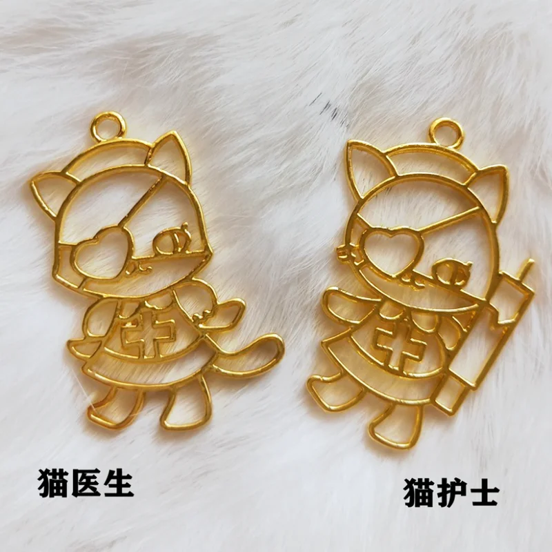 DIY Золотой милый кролик Кошка металлическая рамка ювелирный аксессуар подвеска