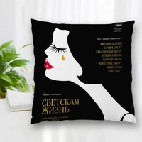 hot sale custom decorative pillowcase cafe society movie square zippered pillow cover best nice gift 20x20cm 35x35cm 40x40cm