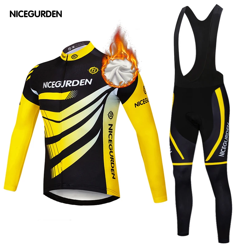 

Long-sleeved jersey windproof and warm 2020 cycling wear suit men's cycling jersey slim fit mountain bike bib triathlon jersey