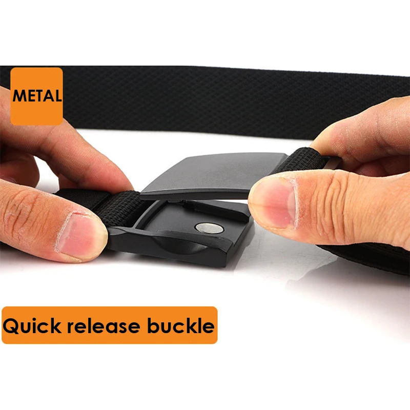 Ремень HSSEE мужской тактический матовый черный металлический эластичный пояс с