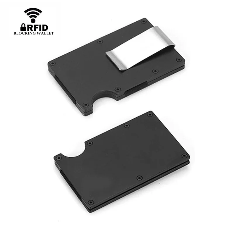 Металлический держатель для карт DIENQI Rfid мужской маленький тонкий кошелек в три