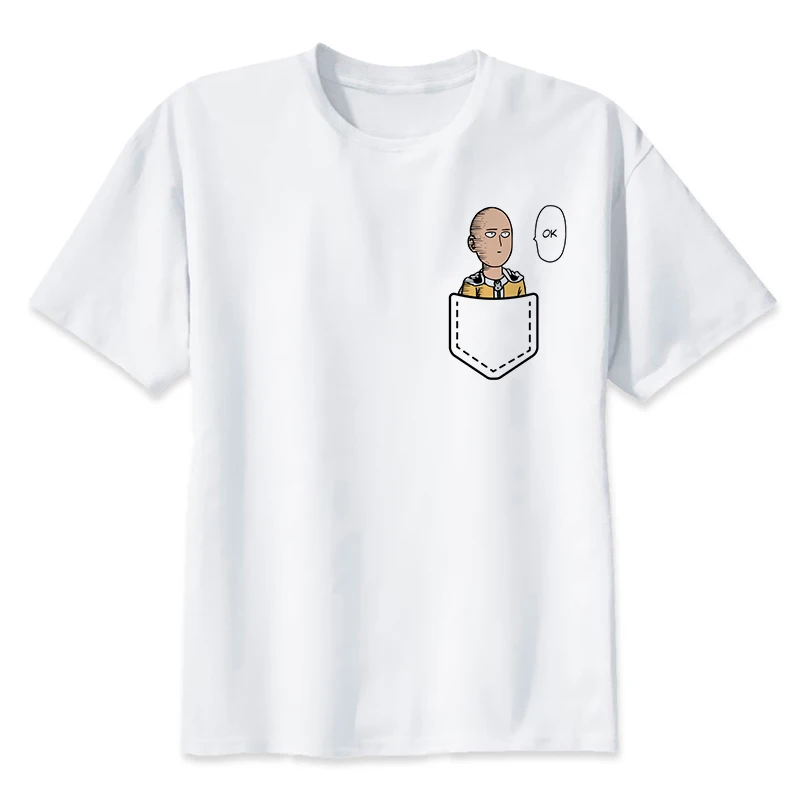 Футболка one punch man saitama мужская летняя футболка с забавным принтом японского аниме