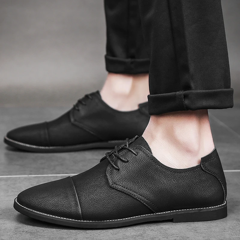 Обувь из натуральной кожи Мужская деловая обувь Модная мужская повседневная на