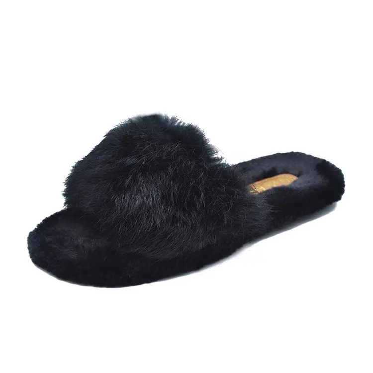 2 Natural Sheepskin Winter Warm Fur Slippers Women Home Shoes Indoor Slipper Luxury Wool Slippers Woman Casual Slippers - Цвет: 2