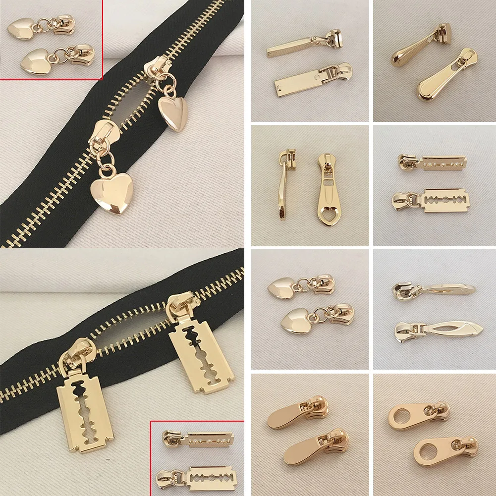 

1Pcs Universal Instant Fix Zipper Repair Kit Replacement Zip Slider Teeth Rescue New Design Zippers For Sewing Clothes Gold