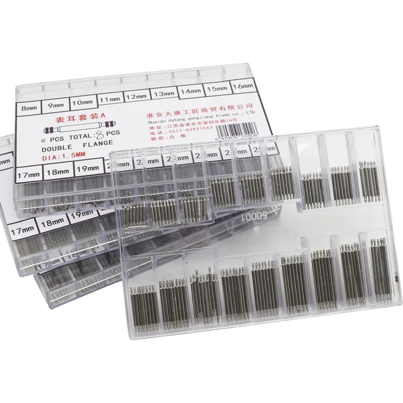 

270pcs 8-25mm 18 specifications Watch Band Spring Bars Strap Link Pins Repair Watch Link Pins Tool Sets Table ear Watch shaft