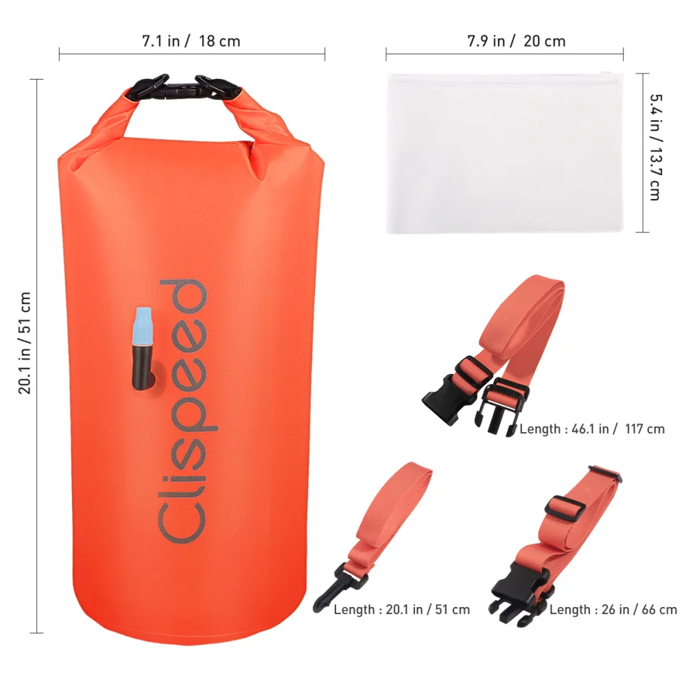 

Clispeed Multipurpose Swim Float Safety Float Storage Bag for Swimmers Triathletes Snorkelers Surfers (Orange)