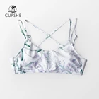 CUPSHE цветочный двойной ремень бикини с застежкой крест-накрест Топ для женщин сексуальный один бюстгальтер с подкладкой Топ 2022 раздельный купальник купальный бюстгальтер Топ