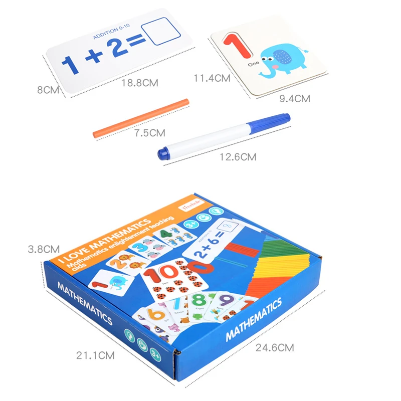

Kid Teaching Early Learning Aids Toddler Educational Toys Wooden Number Matching Addition and Subtraction Math Toys for Children