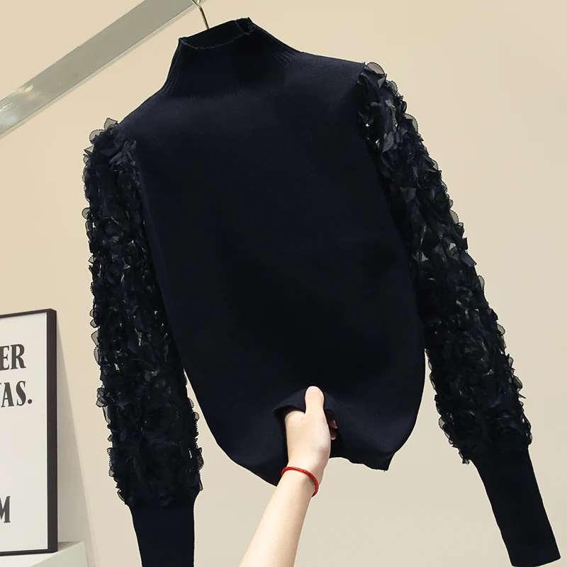 Свитер с воротником-хомутом женский новый толстый свитер длинным